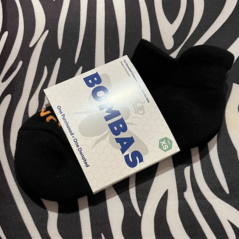 NWT Bombas Unisex X-Small Ankle Socks – Black (Single Pair)